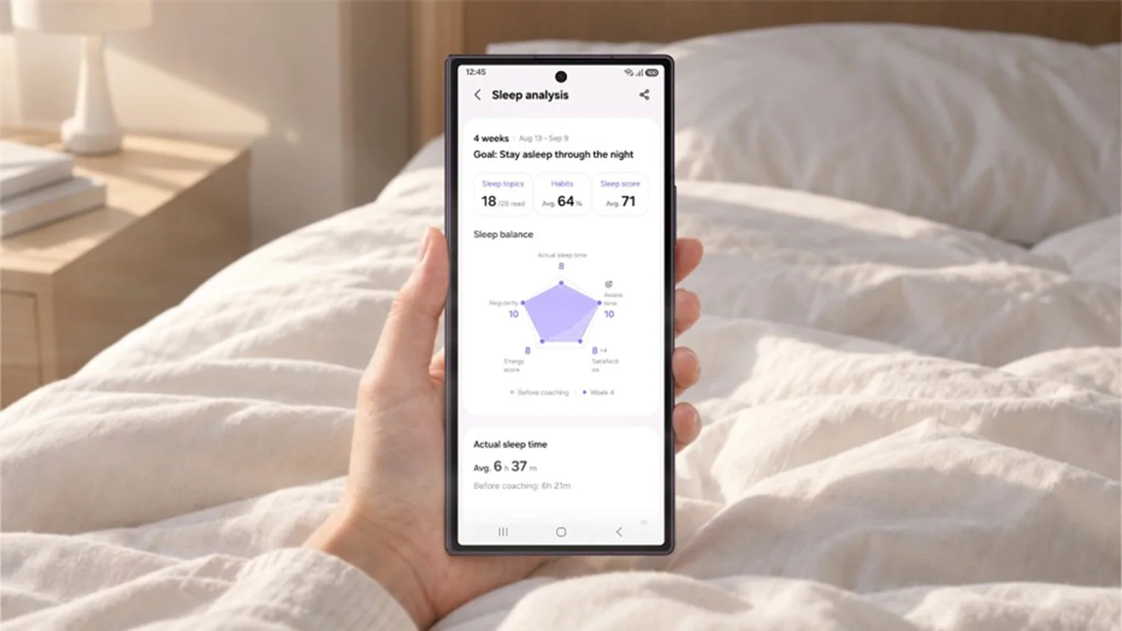 Samsung Health теперь хватит трех ночей для анализа сна вместо семи